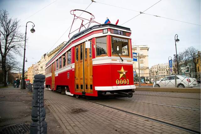 Ретро трамвай в Санкт-Петербурге