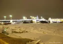 Нева и Дворцовый мост зимой